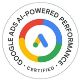 Selo de certificação Google Ads AI-Powered Performance